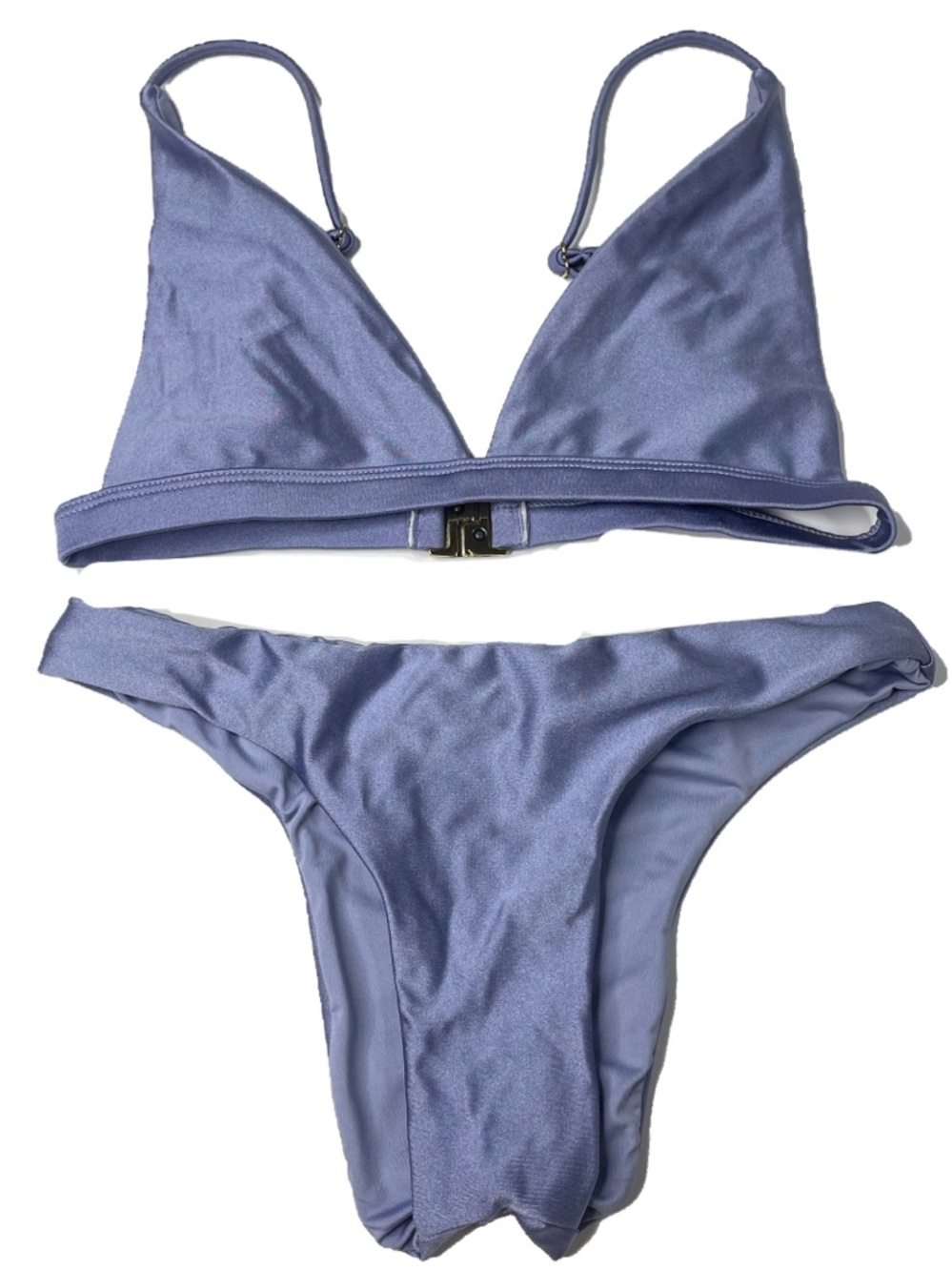 Metallic Tulum Bikini Set Silver Hardware Scrunch Detail 9.0 Swim - Picture 2 of 8